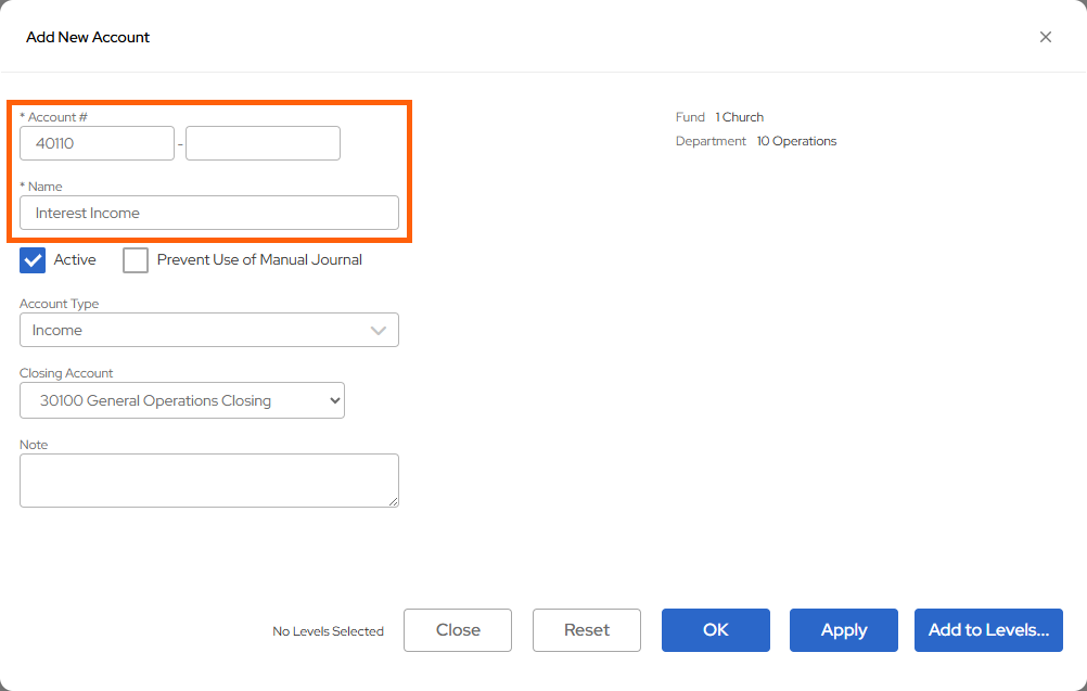 GL Modify Chart of Accounts Add New Account.png